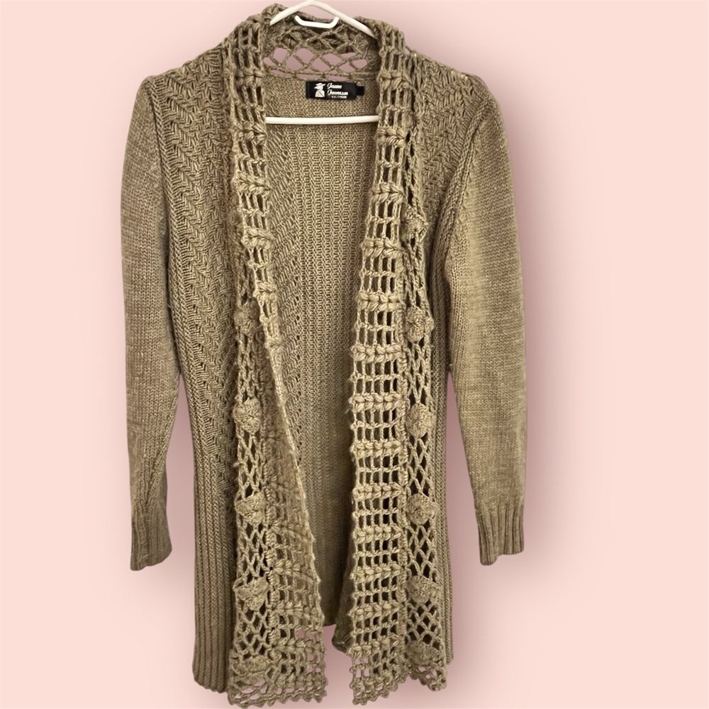 Vintage Canadian brand (Jeune Jeunesse) Tan Knit Cardigan Sweater